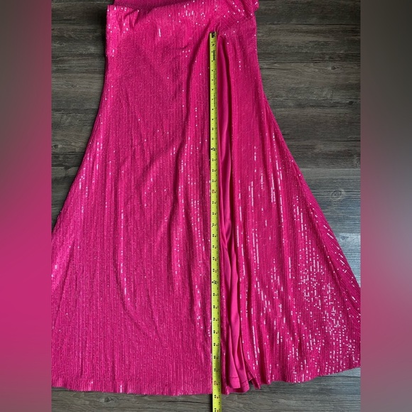 Windsor Women’s Fuchsia Sequin One Shoulder Promo Dress Size 6 - Picture 6 of 10